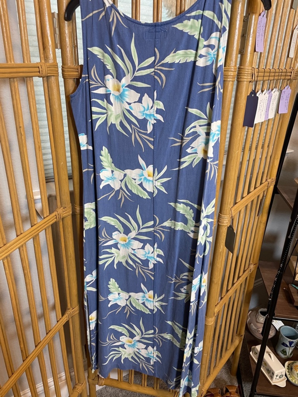 Tahiti Reef Club Blue Floral Sleeveless Maxi Dress - Picture 6 of 6